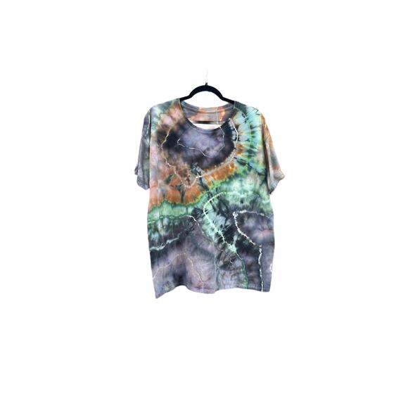 Tie Dye T Shirt | Men’s Shirt | Ice Dye | Upcycled Fashion - Picture 1 of 2